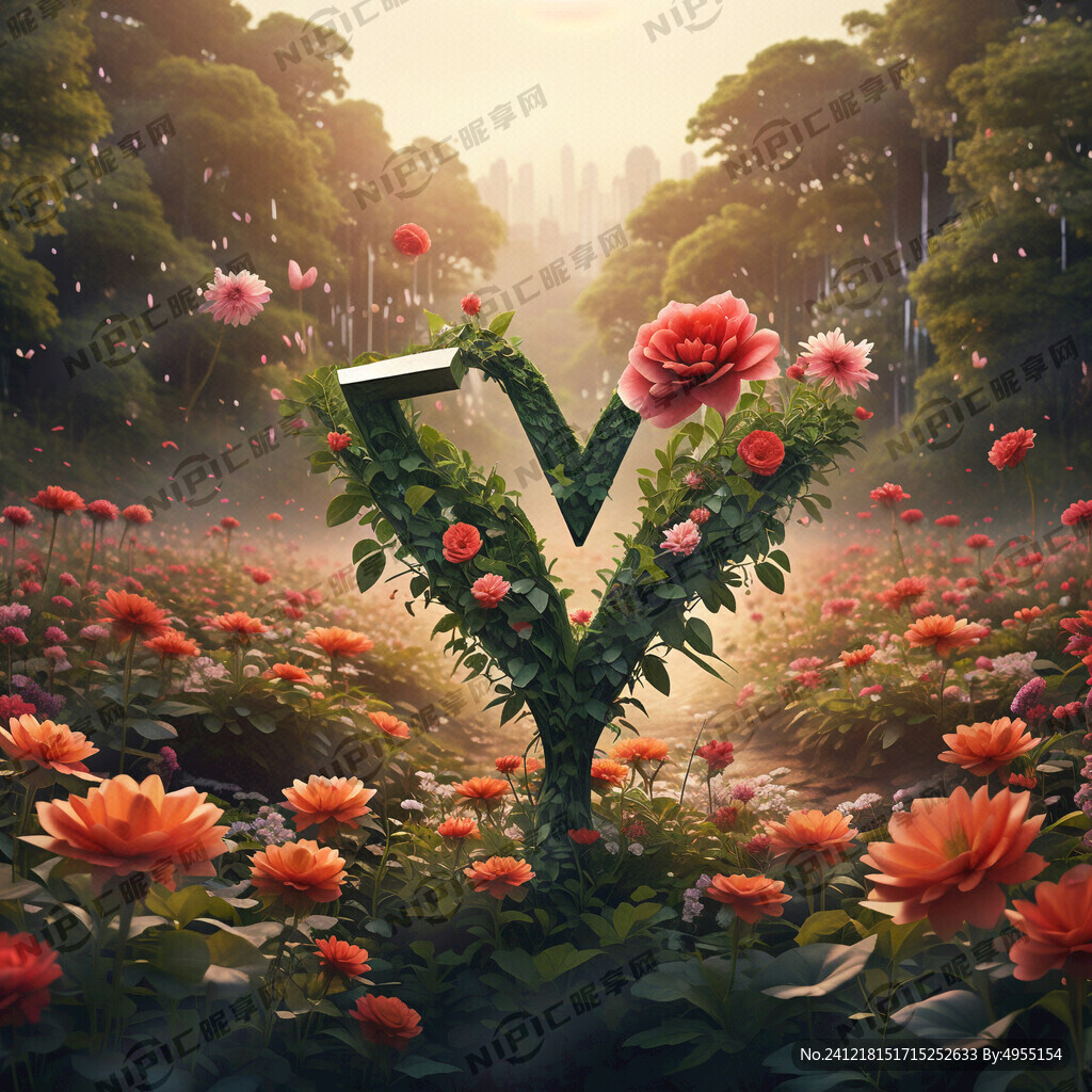 以爱育爱 一路生花 字体设计
