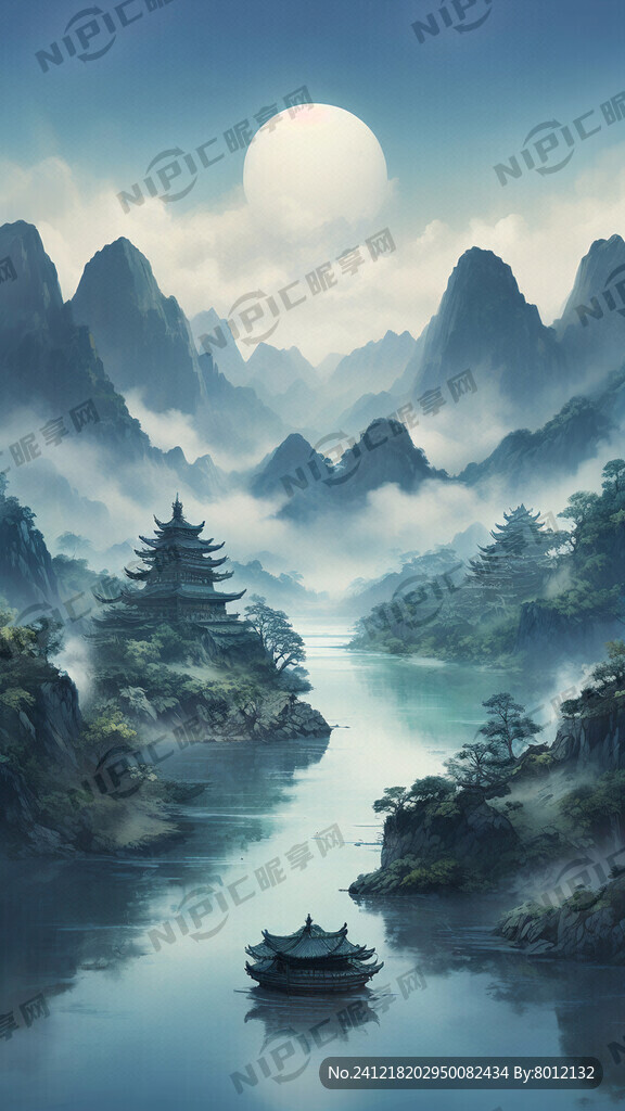 蓝绿渐变背景图片