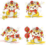 卡通新年蛇  