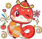 卡通新年蛇 