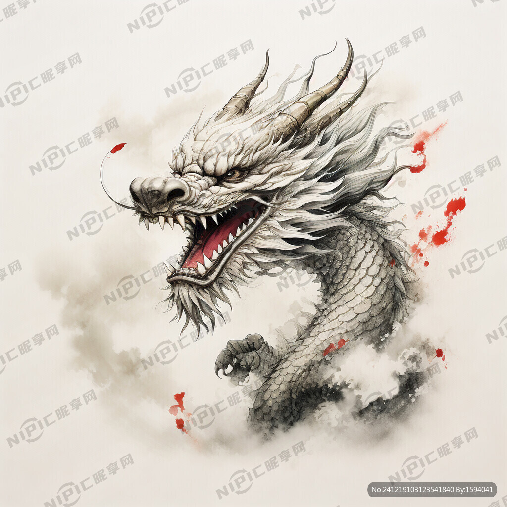 龙的工笔画 需要体现龙的霸气