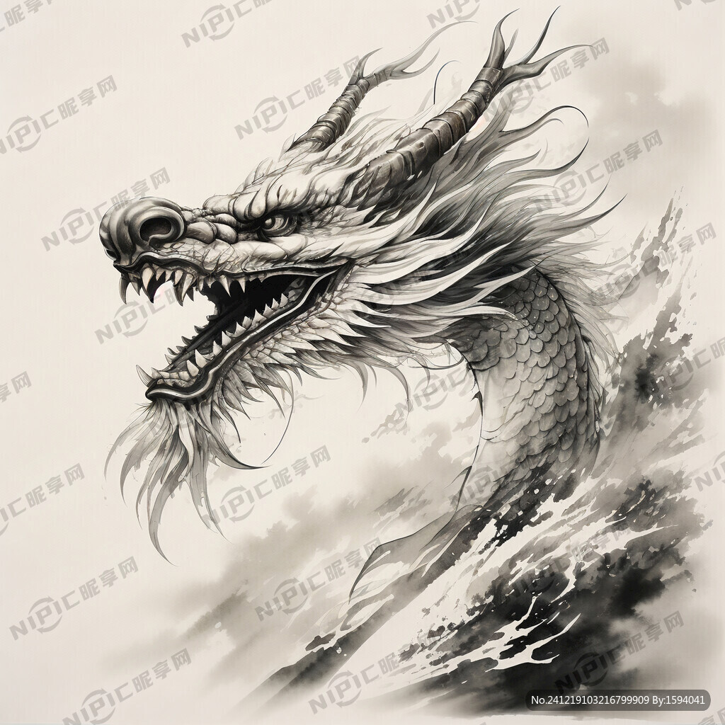 龙的工笔画 需要体现龙的霸气