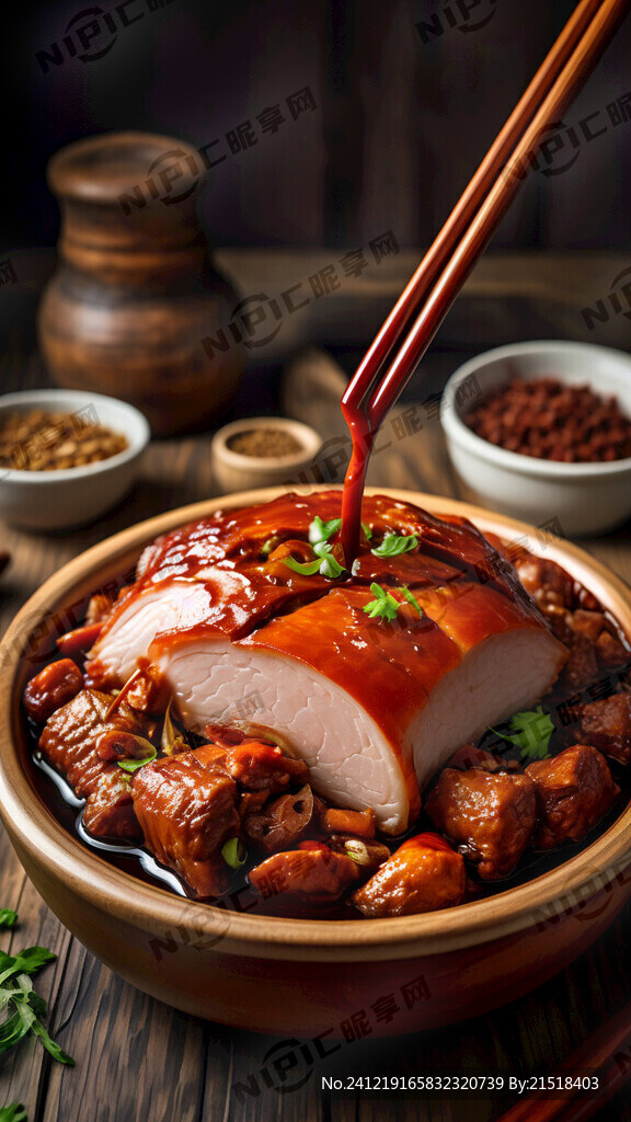卤菜坛子肉 外皮红亮 肉烂汤浓