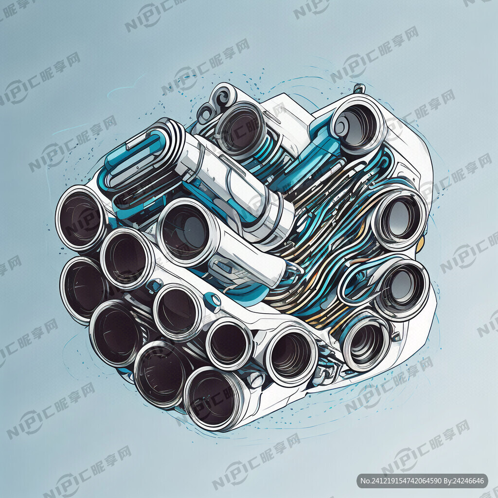 汽车空调管矢量图