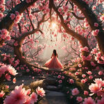 三生三世十里桃花 桃林 桃花瓣 浪漫 梦幻场景 温柔阳光  春色  温柔