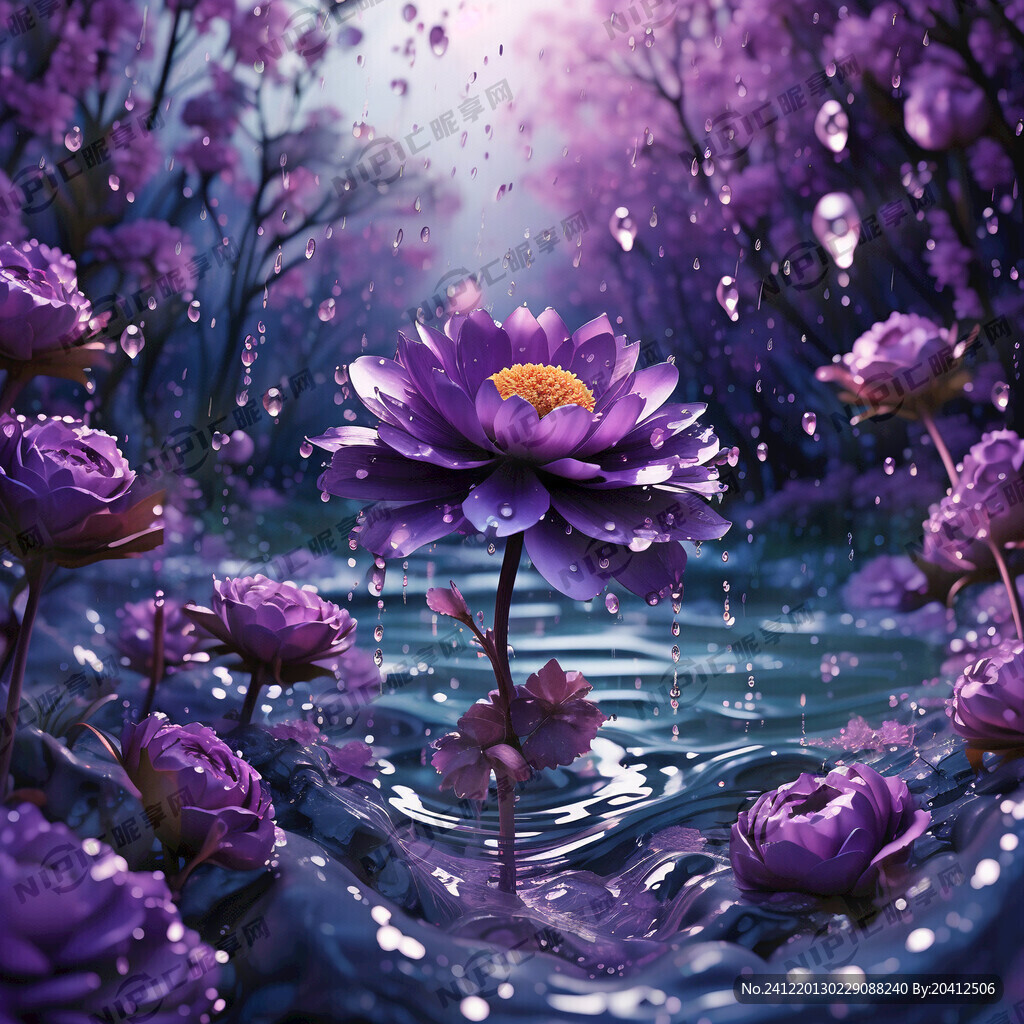 私密 花 水润 紫色