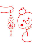 蛇年蛇宝宝挂件卡通插画福