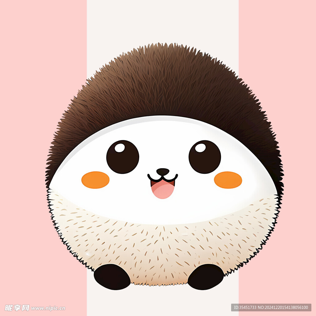 手绘卡通胡子小怪兽