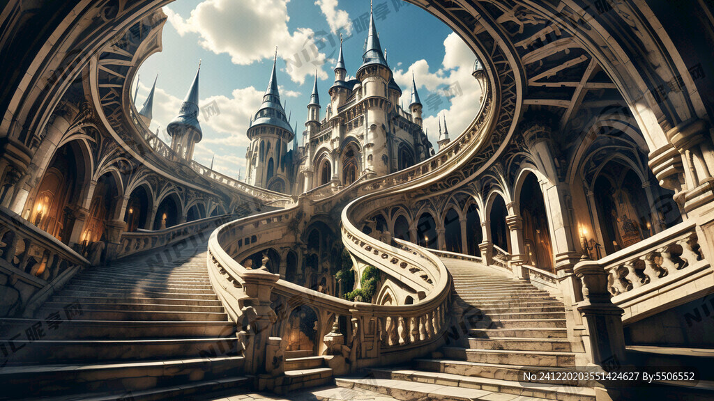 城堡内的楼梯直通天际