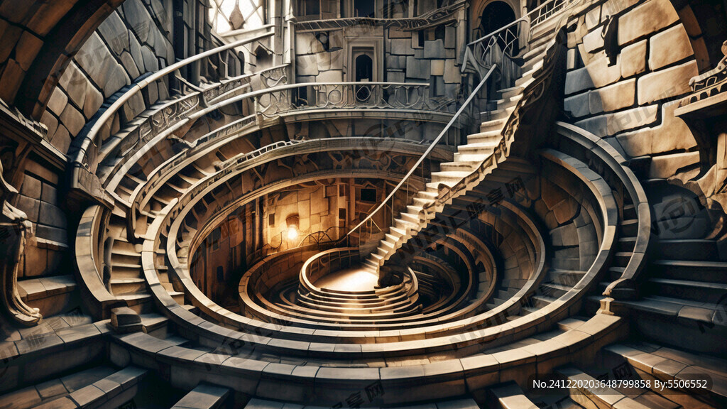 城堡内的循环楼梯