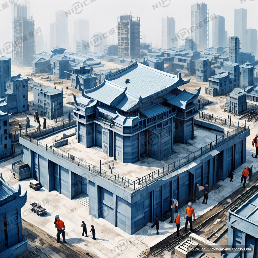 现代二维人民防空建筑