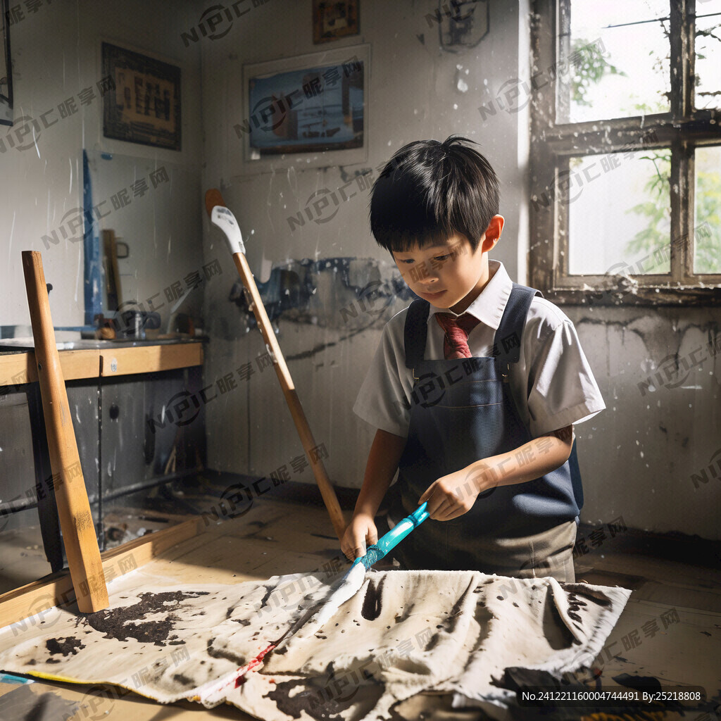 小学生家务拖地清洁卫生