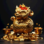 小金鸡，招财，黄金，摆件，元宝，金币