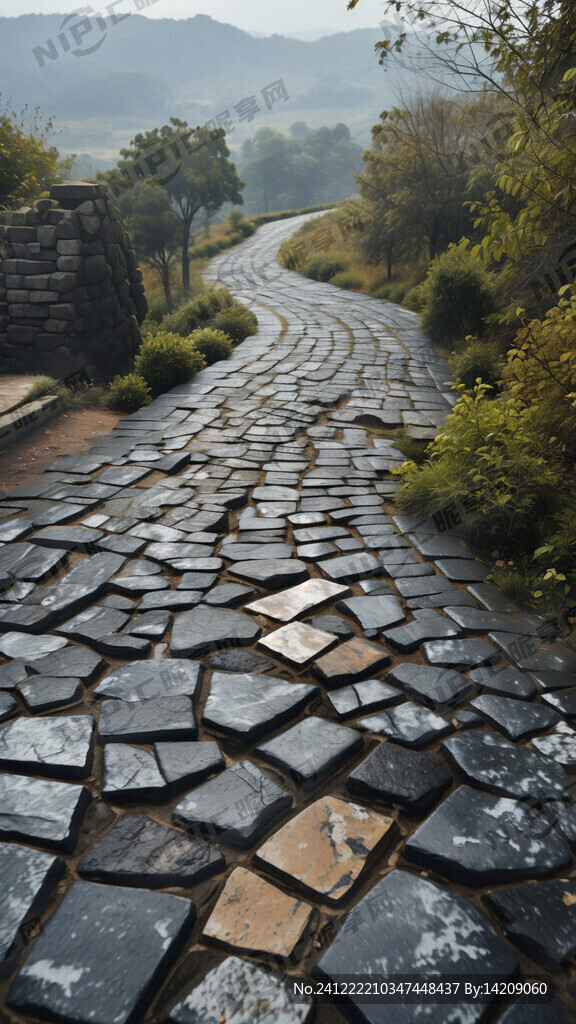 石板铺路