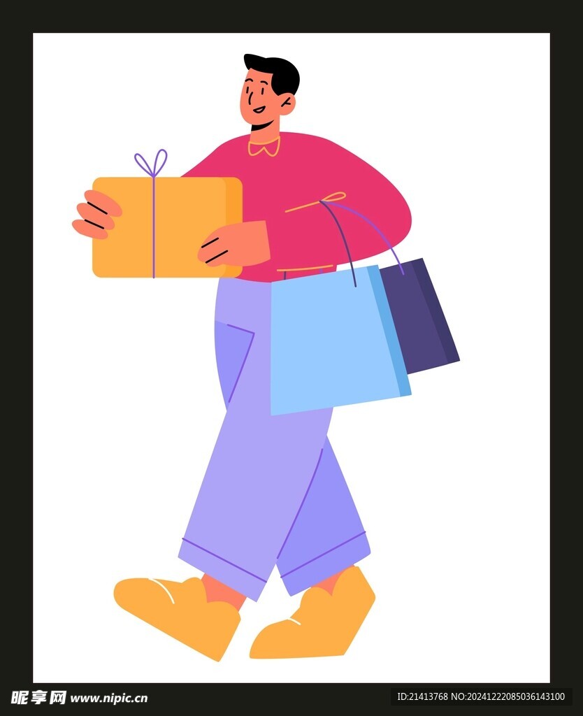 卡通购物人物