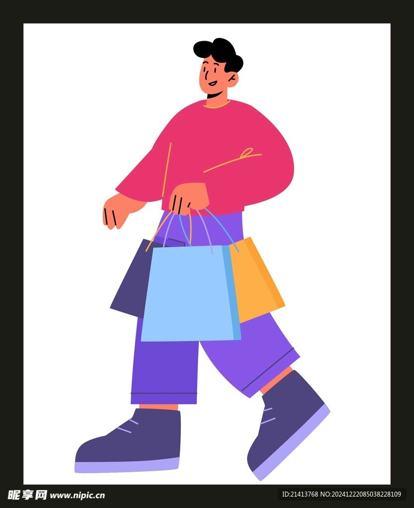 卡通购物人物