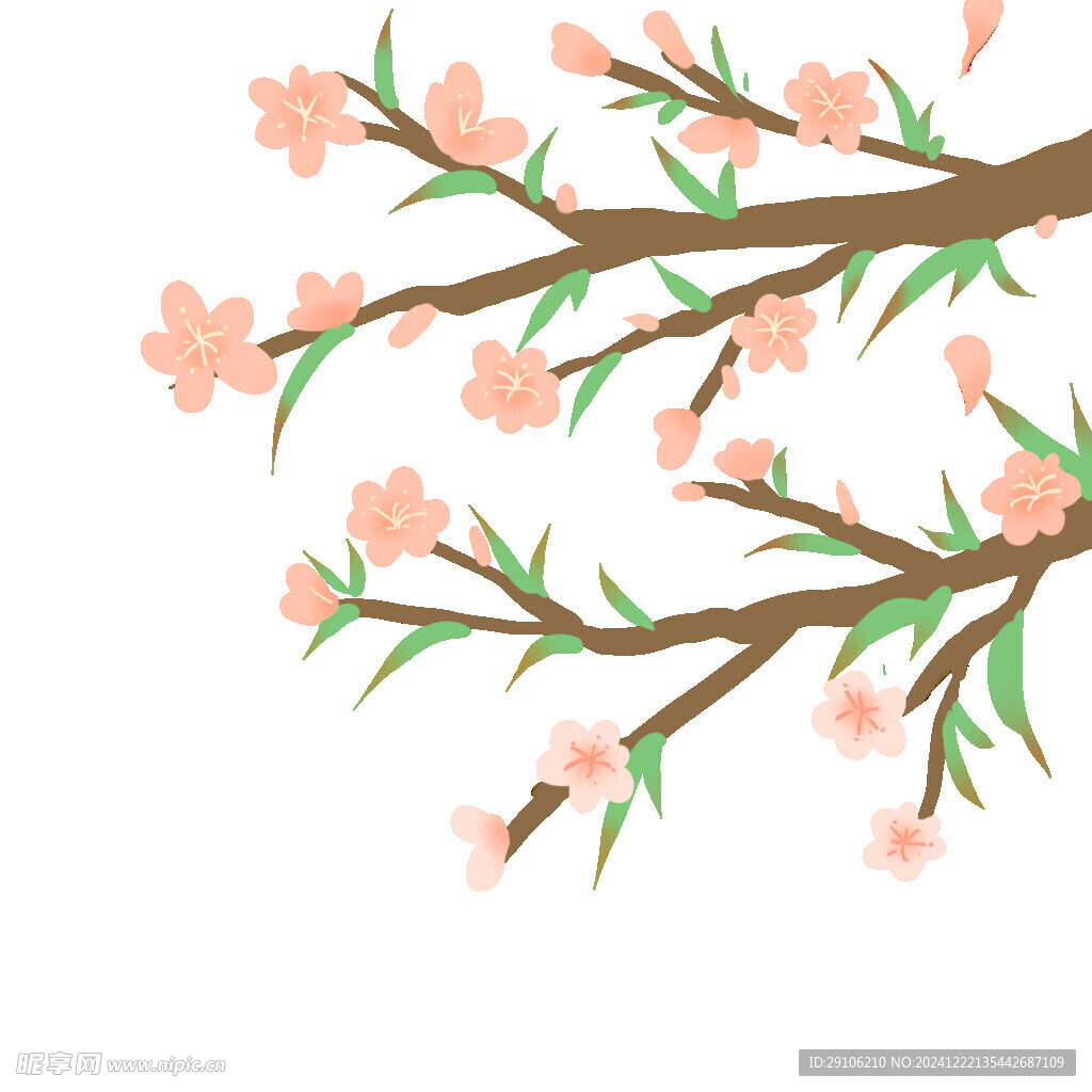 手绘桃花