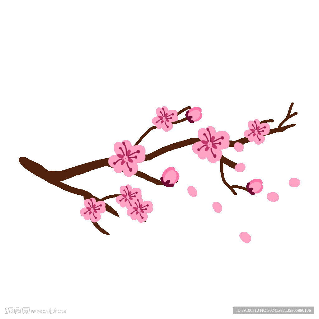 手绘桃花