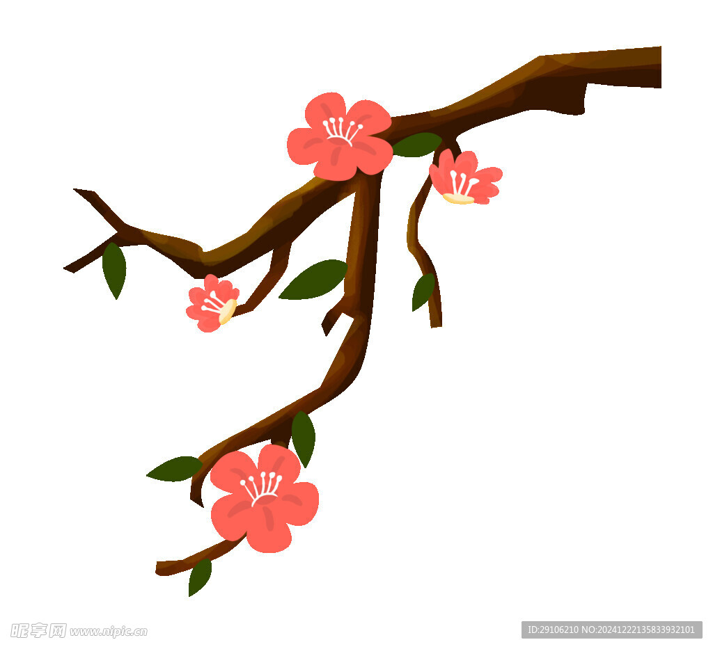 手绘桃花