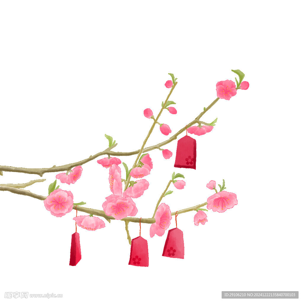 手绘桃花