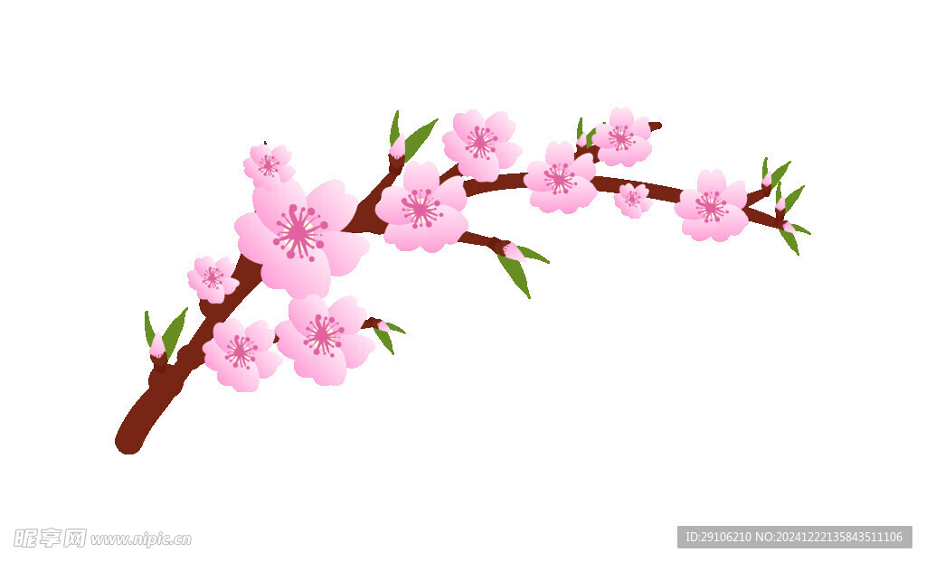 手绘桃花