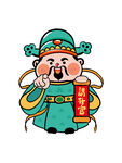 财神指财神卡通插画升官