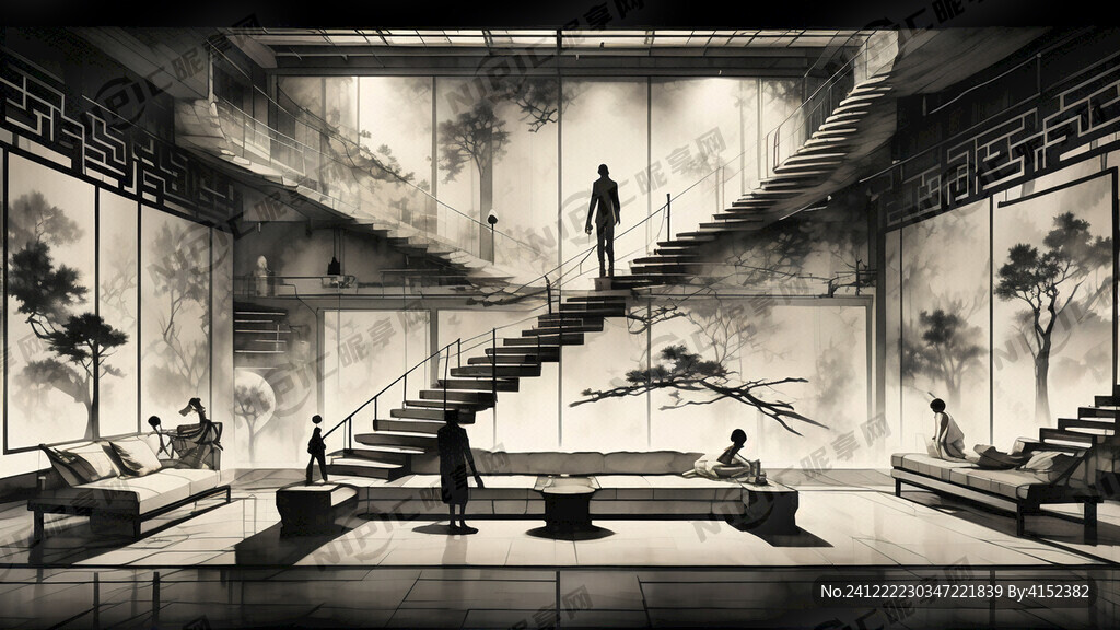 民国时期的水烟馆内部空间