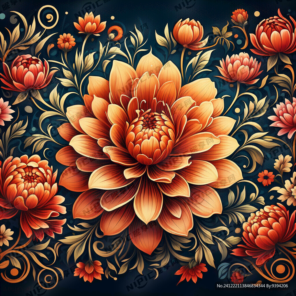 欧美风格花卉图片