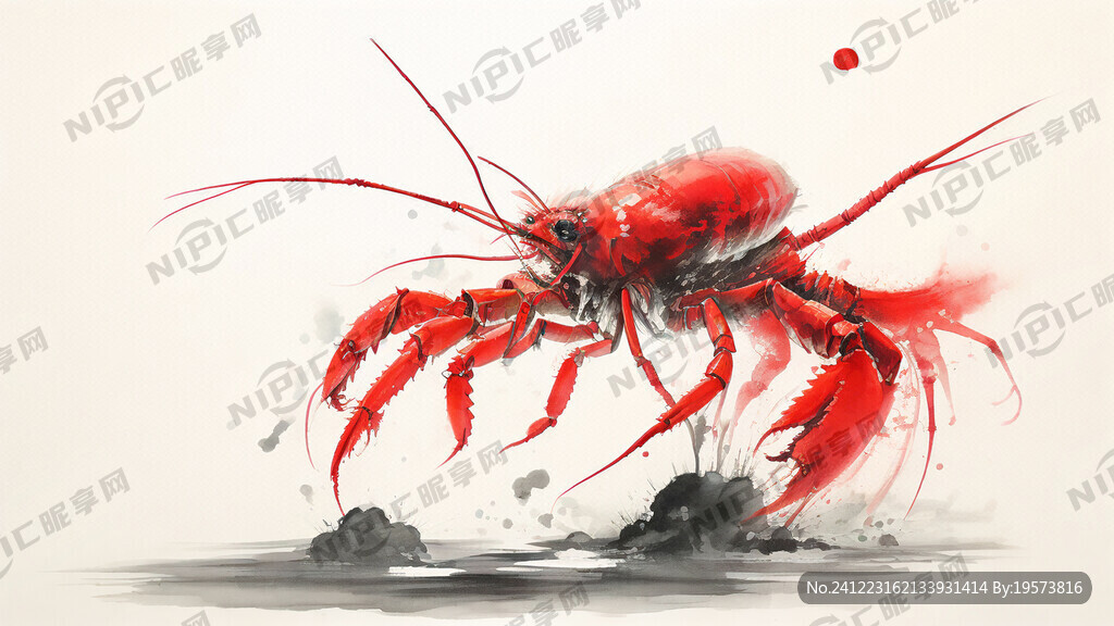 水墨 武侠 龙虾