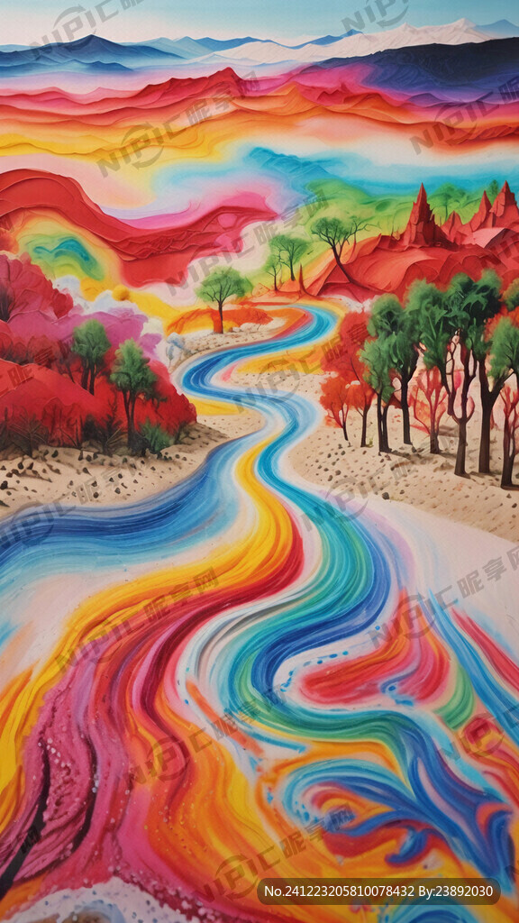 彩色沙画风景