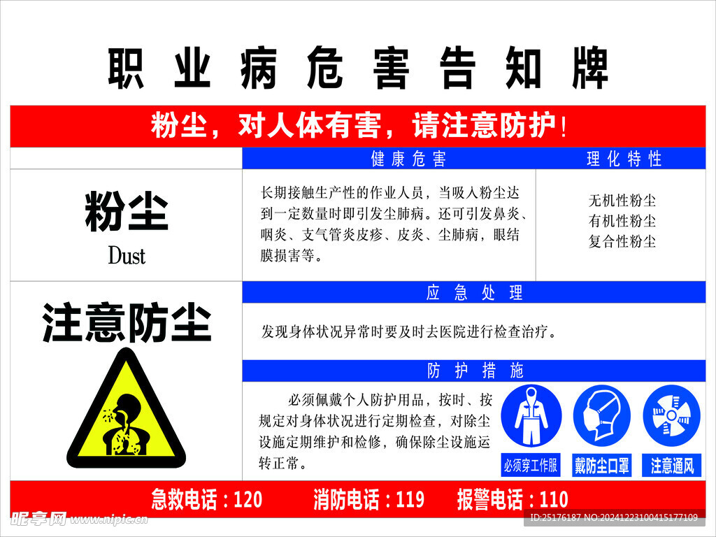 粉尘告知卡