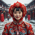 东北女人， 大花袄，喜庆人物
