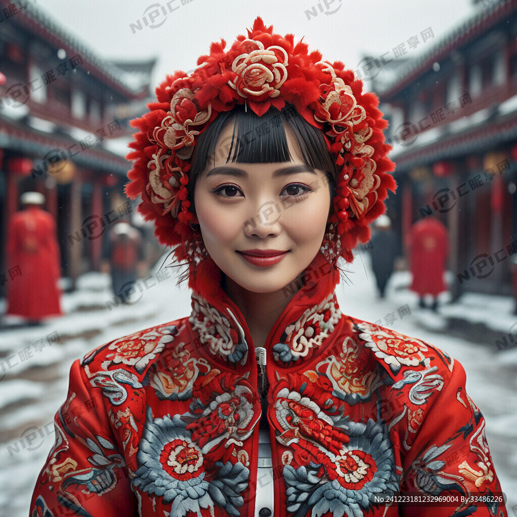 东北女人  大花袄 喜庆人物