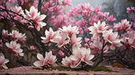 玉兰花开主题，玉兰花，风景图