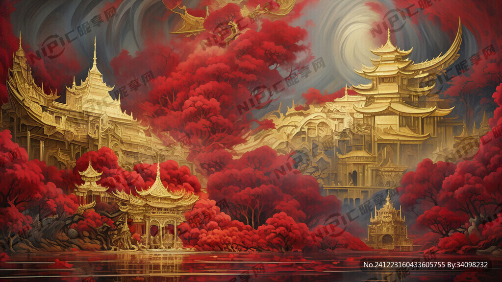 文艺复兴 红色 金色