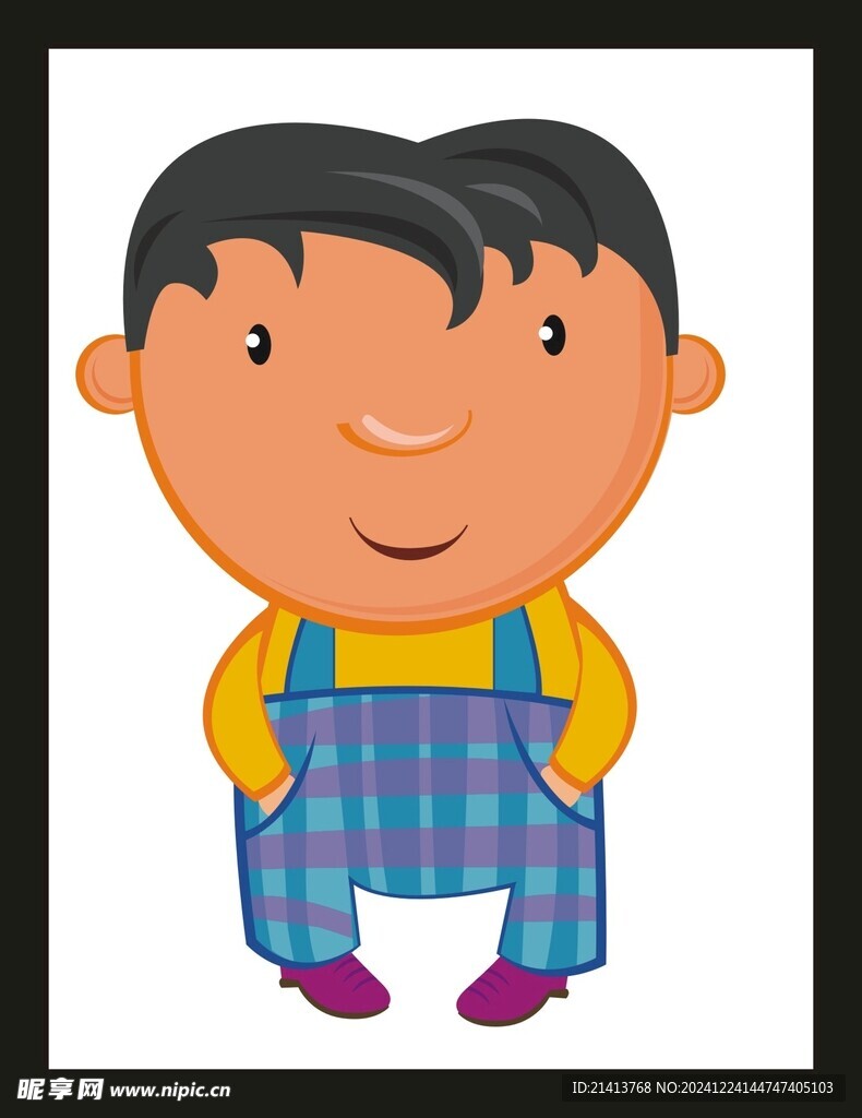 手绘儿童男孩