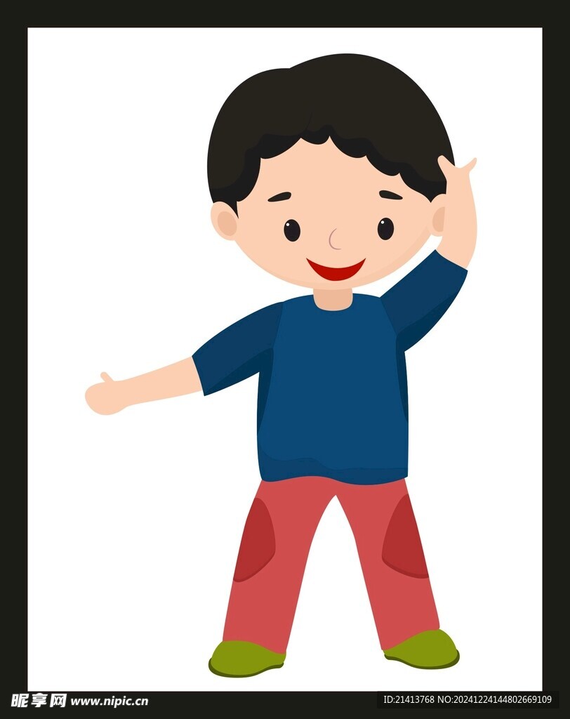 手绘儿童男孩