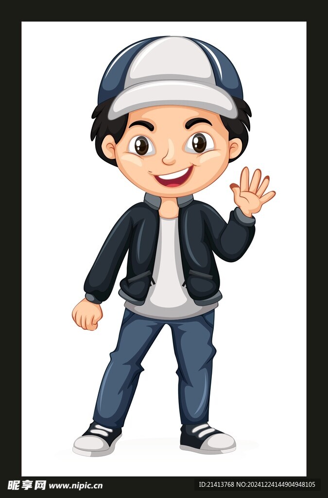 手绘儿童男孩