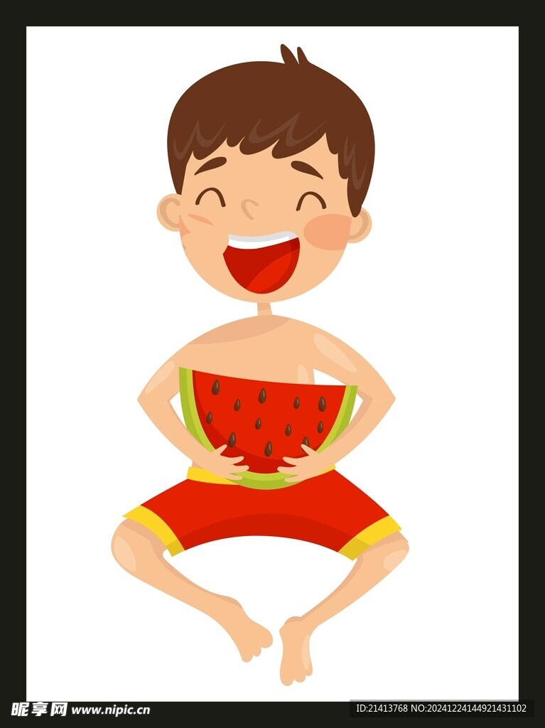 手绘儿童男孩