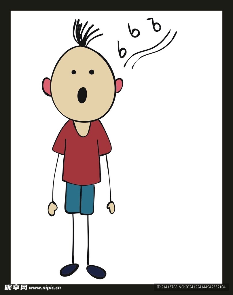 手绘儿童男孩