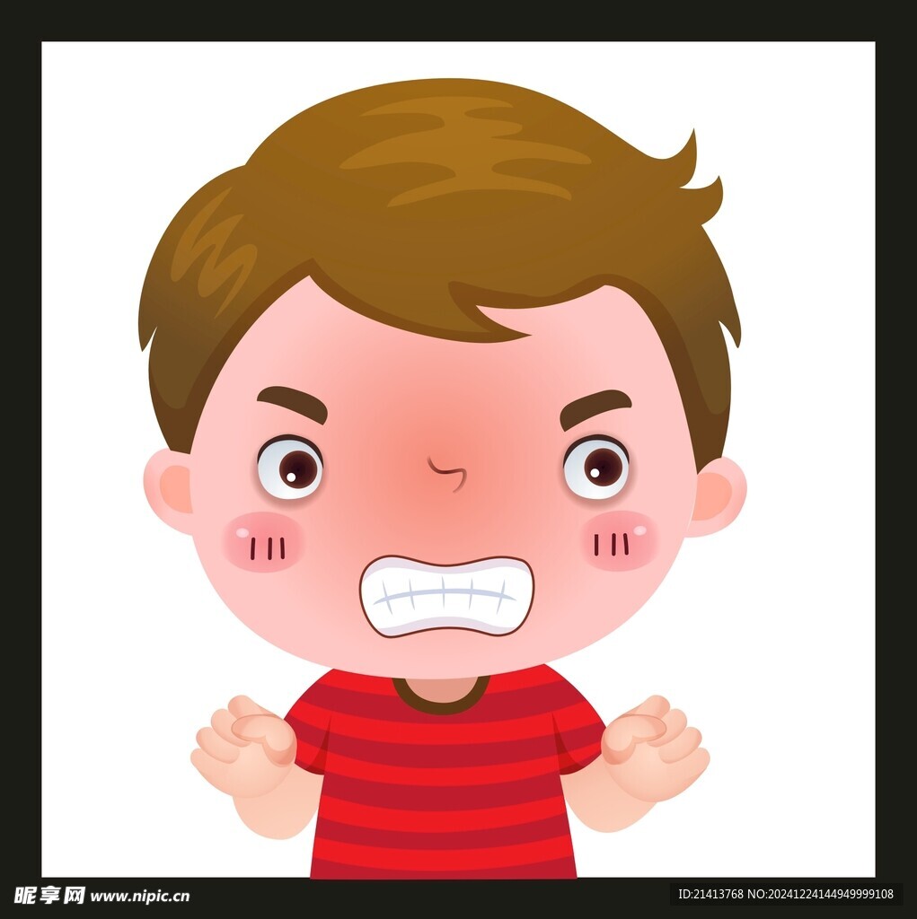 生气男孩 