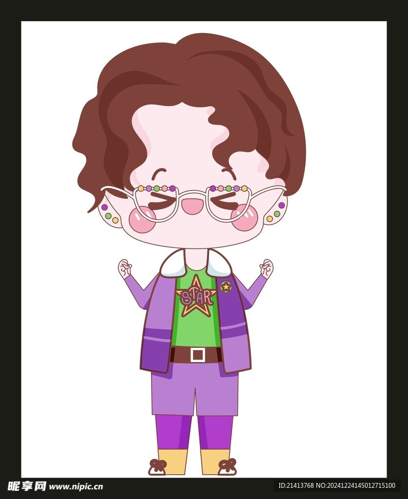 手绘儿童男孩