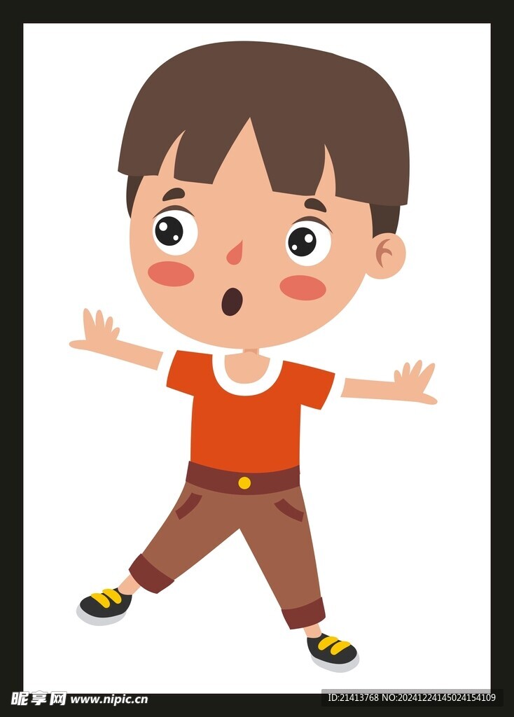 手绘儿童男孩