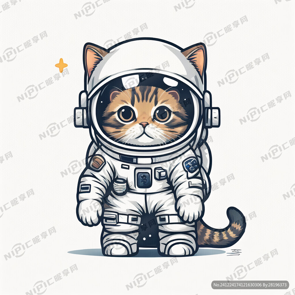宇宙探索 可爱风 动物 太空服