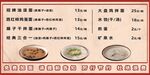 餐饮行业面馆价目表