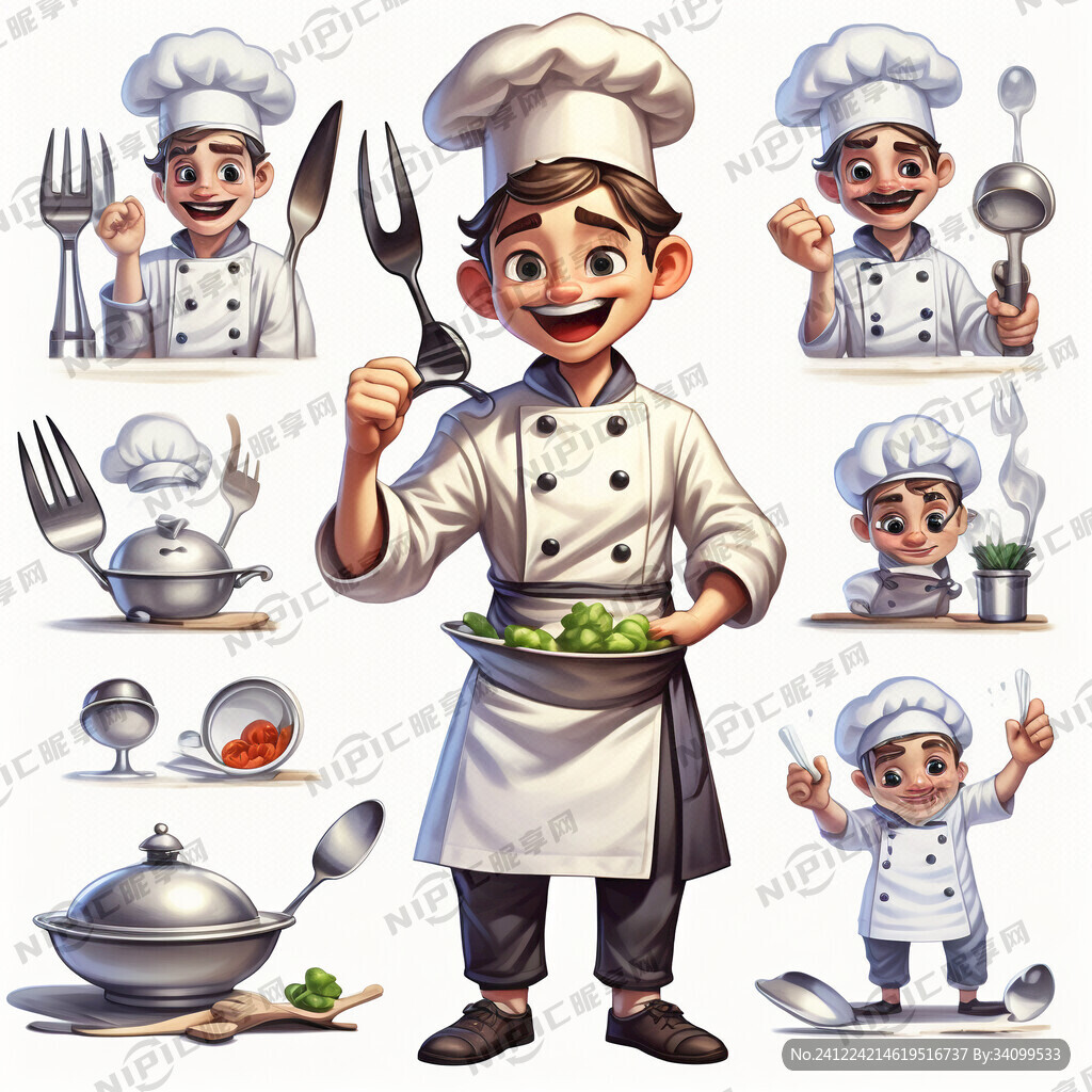 男性帅气卡通厨师