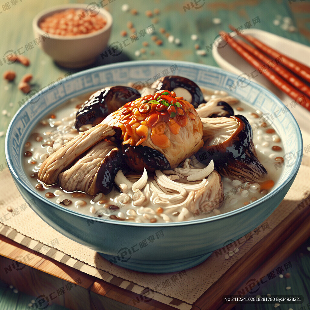 香菇 鸡肉 大米粥