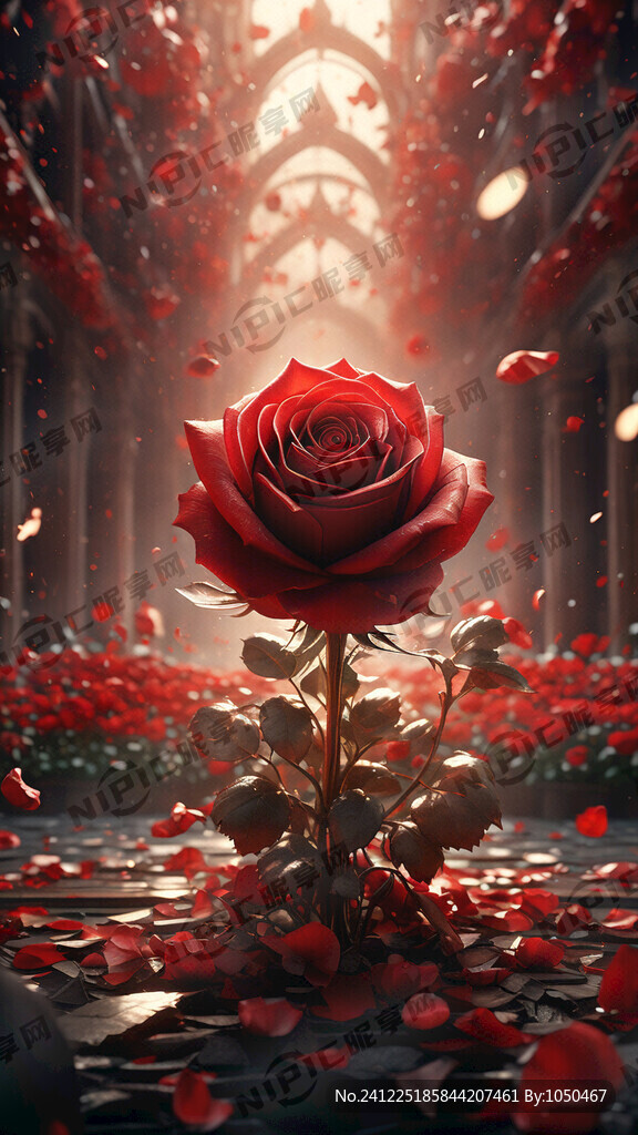 红玫瑰 花瓣 节日 温馨
