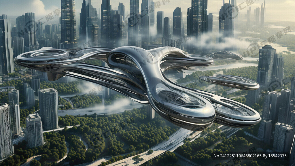 未来主义风格空中交通系统