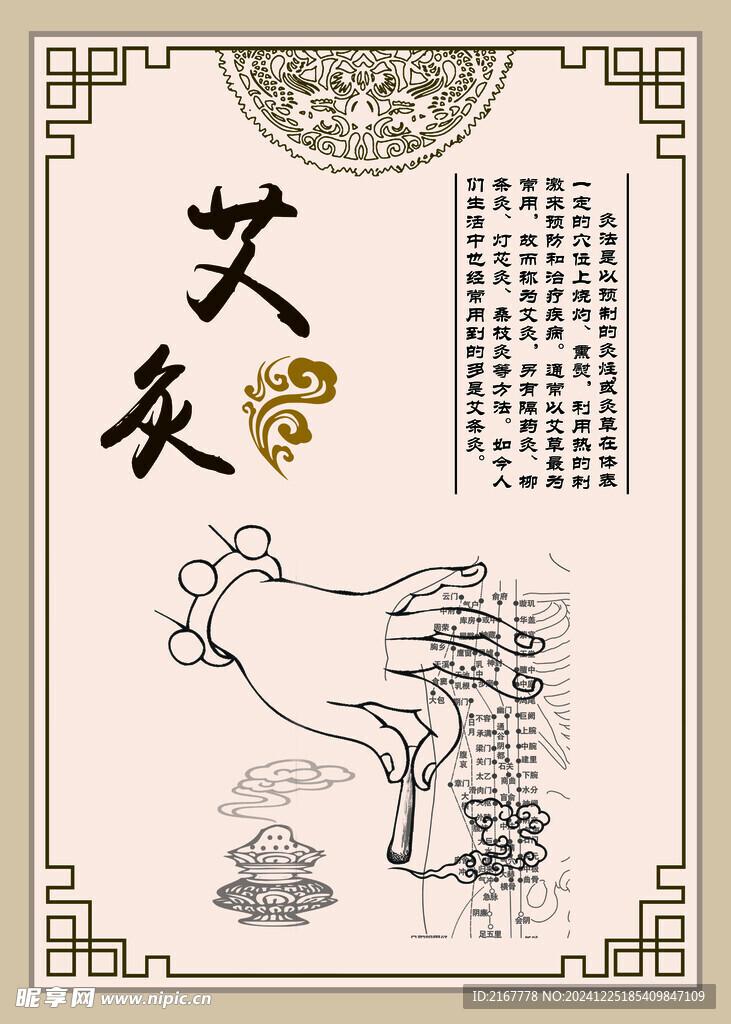 艾灸仿古展板